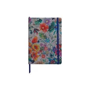 Notebook coperta tare piele,  A5, 144 pagini, Clairefontaine Celeste Flori