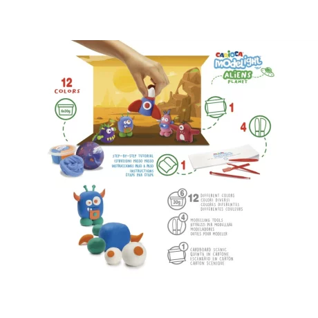 Plastilină ModeLight Maxi PlayBox Carioca