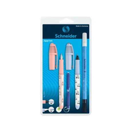 Set stilou roller Schneider Zippi Roz Bleu