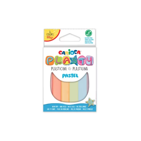 Plastilină Carioca Plasty Pastel 100 g 6 buc asortat