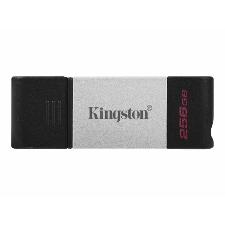 MEMORIE USB 3.2 Type-C KINGSTON 256 GB, cu capac,  negru / argintiu, DT80/256GB