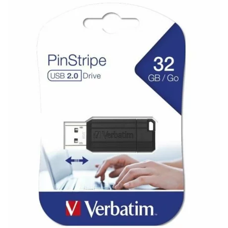 Memorie USB VERBATIM 32GB USB 2.0 PINSTRIPE BLACK 49064