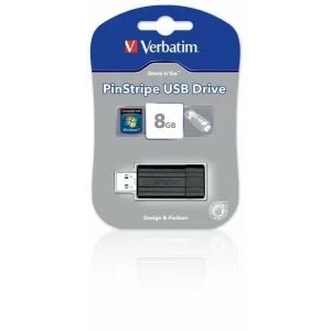 Memorie USB VERBATIM 8GB USB 2.0 PINSTRIPE BLACK 49062