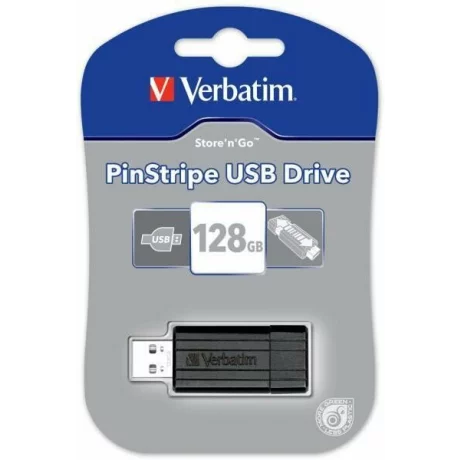 Memorie USB VERBATIM PINSTRIPE 128GB USB2.0 BLACK 49071