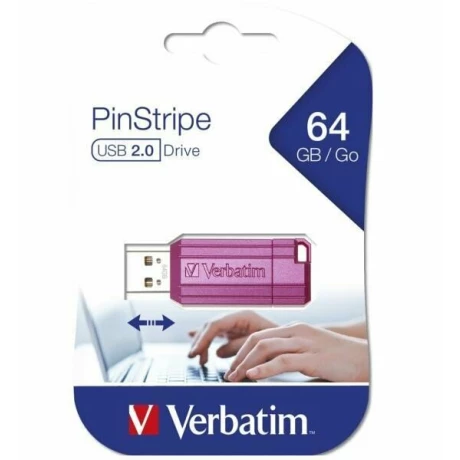 Memorie USB VERBATIM PINSTRIPE 64GB USB2.0 PINK 49962