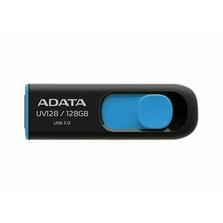 Memorie USB ADATA AUV128-128G-RBE Unitate flash Adata UV128 128GB USB3, fara capac, retractabil, negru si albastru