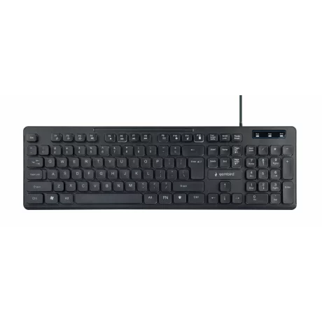 Tastatura multimedia cu iluminare din spate Curcubeu, neagra, Layout SUA