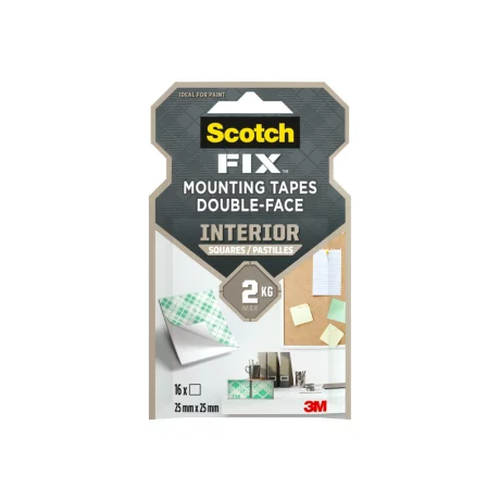 Benzi dublu adezive pretaiate montare interior, 16 bucăți/pachet, Scotch-Fix™