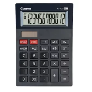 Calculator de birou CANON, AS-120 II, ecran 12 digiti, alimentare solara si baterie, negru, 4722C003AA