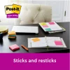 Notes adeziv Super Sticky 76 x 76 mm, 90 file x 5 culori asortate, Post-It