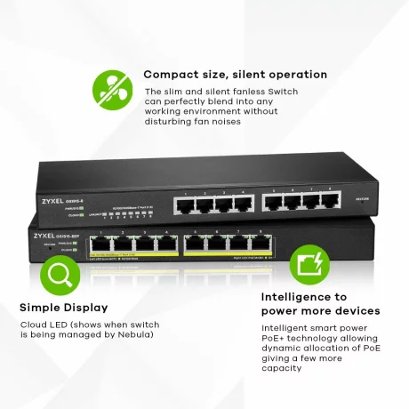 Switch ZYXEL 8 Porturi Gigabit cu Managemnt GS1915-8-EU0101F