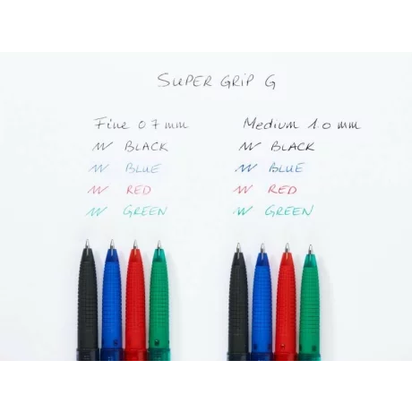 Set pix Pilot Super Grip G Mediu, 4 culori / set, Albastru / Verde / Rosu / Negru
