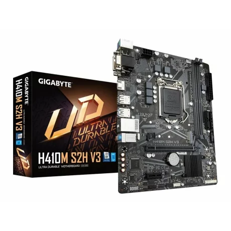 PLACA de BAZA GIGABYTE H410M S2H V3, skt LGA 1200, Intel H510, mATX, slot RAM 2 x DDR4, max 64 GB, 4x S-ATA 3, 1x M.2, 2x PCI-E, PCI-E3.0x16 x 1, LAN 1000 Mbps, HDMI, DVI, VGA, 5.1, &quot;H410M S2H V3&quot;
