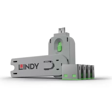 Lindy 4xUSB Type A Port Blocker Key Gree