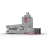 Lindy 4xUSB Type A Port Blocker Key Pink