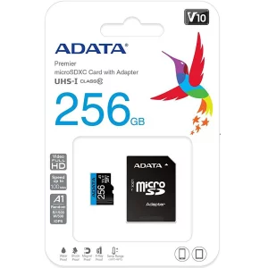 Card memorie cu adaptor microSDXC 256GB Adata AUSDX256GUICL10A1-RA1