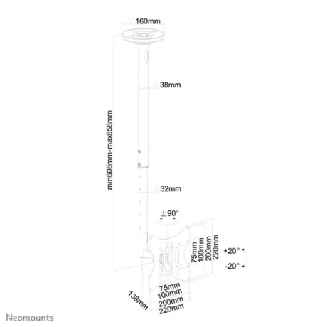 NM Monitor Ceiling Mount 10&quot;-40&quot;