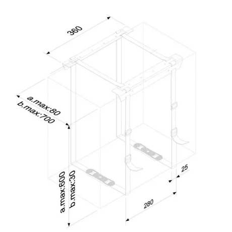 NM PC Mount UnderDesk 60/70cm