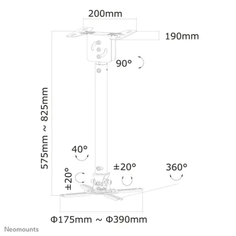 NM Projector Ceiling Mount FullM 58-83cm