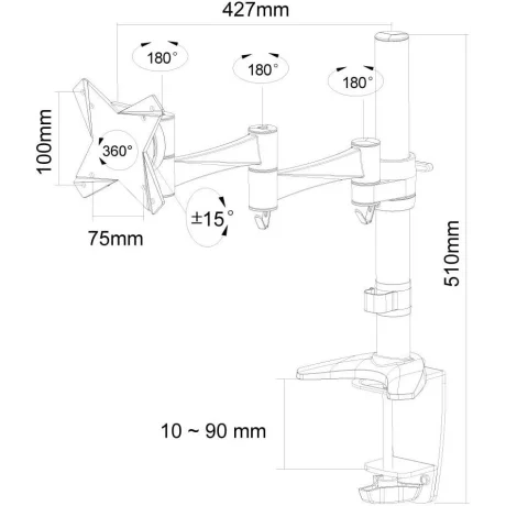 NM Screen TV Desk Clamp FullMot 10&quot;-30&quot;