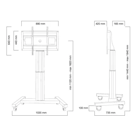 NM Screen TV Floor Stand Mobile 42&quot;-100&quot;