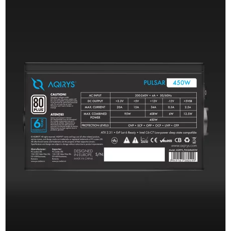 Sursa Aqirys Pulsar 450W 80+ White cert