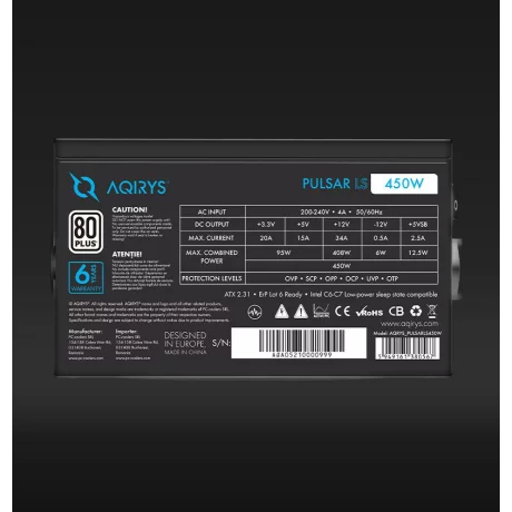 Sursa Aqirys Pulsar LS 450W 80+