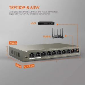 TENDA 8-PORT POE SWITCH TEF1110P-8-63W