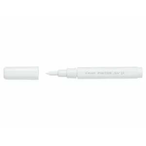 Marker cu vopsea Pintor, Pilot, 0.7 mm, varf rotund, Alb Ef