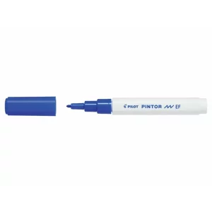 Marker cu vopsea Pintor, Pilot, 0.7 mm, varf rotund, Albastru Ef