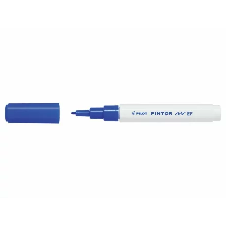 Marker cu vopsea Pintor, Pilot, 0.7 mm, varf rotund, Albastru Ef