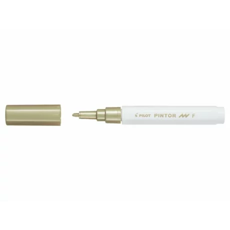 Marker cu vopsea Pintor, Pilot, 1.0 mm, varf rotund, Auriu Fine