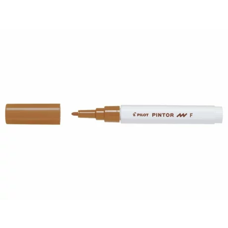 Marker cu vopsea Pintor, Pilot, 1.0 mm, varf rotund, Maro Fine