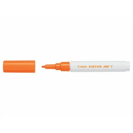 Marker cu vopsea Pintor, Pilot, 1.0 mm, varf rotund, Portocaliu Fine