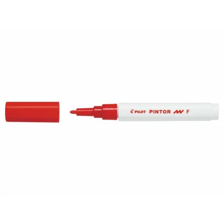 Marker cu vopsea Pintor, Pilot, 1.0 mm, varf rotund, Rosu Fine