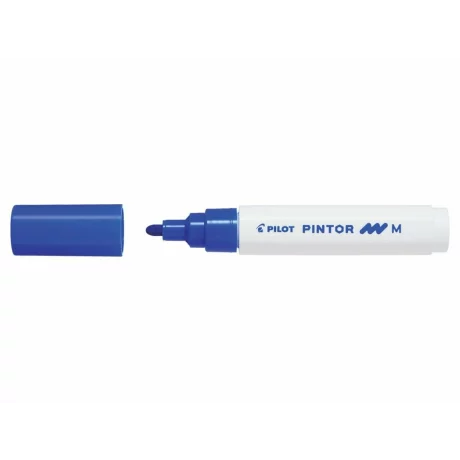 Marker cu vopsea Pintor, Pilot, 1.40 mm, varf rotund, Albastru Mediu