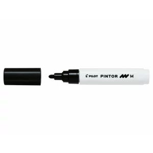 Marker cu vopsea Pintor, Pilot, 1.40 mm, varf rotund, Negru Mediu