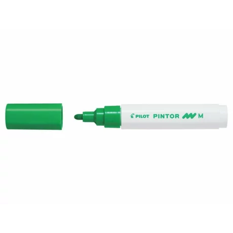 Marker cu vopsea Pintor, Pilot, 1.40 mm, varf rotund, Verde deschis Mediu