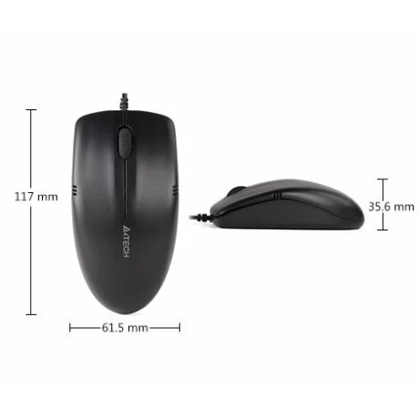 Mouse A4TECH, cu fir, negru OP-530NU