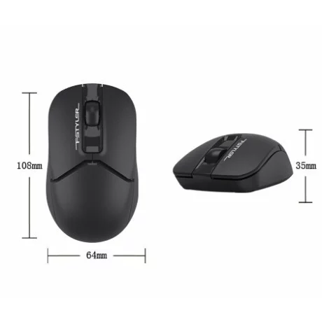 MOUSE A4tech, wireless, 2.4GHz + BT, optic, 1200 dpi,   negru, FB12-BK