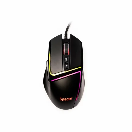 MOUSE Spacer gaming, cu fir, USB, optic, 12.000 dpi, negru, SPGM-ALIEN-PRO