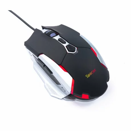 MOUSE Spacer gaming, cu fir, USB, optic, 3.200 dpi,  negru,  SPGM-PULSAR-LITE