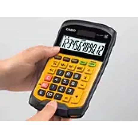 Calculator de birou Casio, rezistent la apa si praf, 12 digits, portocaliu