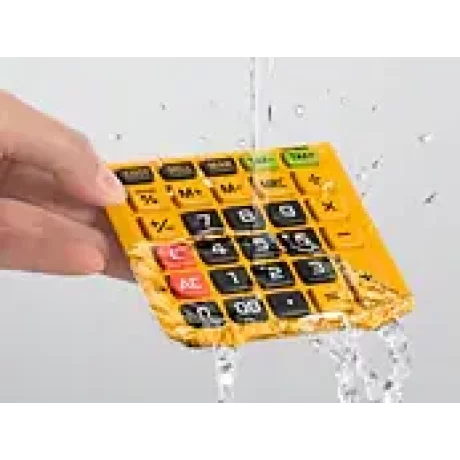 Calculator de birou Casio, rezistent la apa si praf, 12 digits, portocaliu