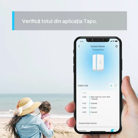Senzor Smart de contact TP-Link Tapo T110 (necesită Hub Tapo)