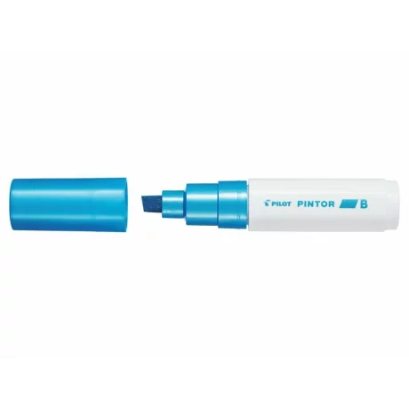 Marker cu vopsea Pilot Pintor , 8.0 mm, varf tesit, Albastru Metalizat