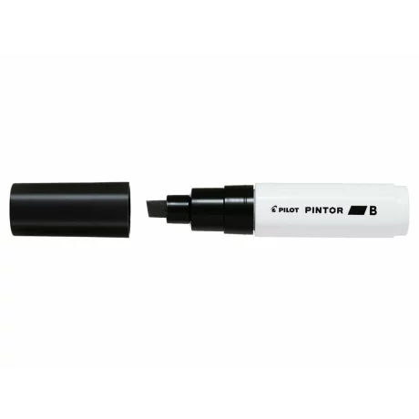 Marker cu vopsea Pilot Pintor , 8.0 mm, varf tesit, Negru