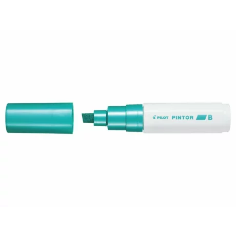 Marker cu vopsea Pilot Pintor , 8.0 mm, varf tesit, Verde Metalizat