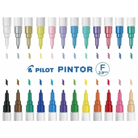 Marker cu vopsea Pilot Pintor Metalic, varf rotund, 1.0 mm, Fine Albastru Metalic