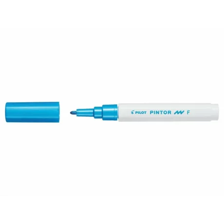 Marker cu vopsea Pilot Pintor Metalic, varf rotund, 1.0 mm, Fine Albastru Metalic